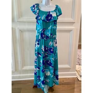 Beautiful Blue Lightweight Sleeveless Maxi Sundress – Size 2XL